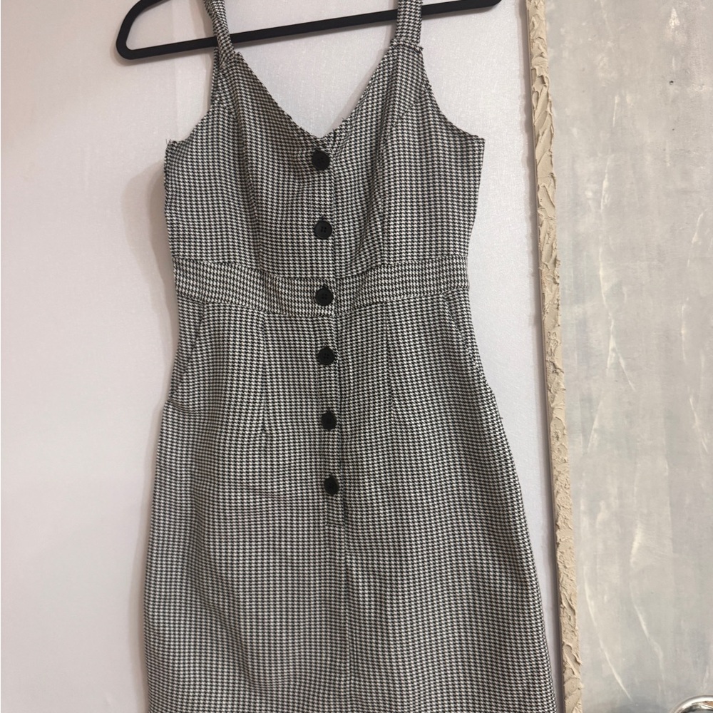 Stylish Black and White Checkered Dress